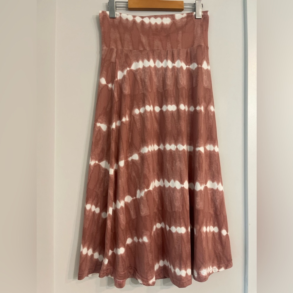 Magazine Salmon Pink & White Tie Dye Soft & Stretchy Skirt